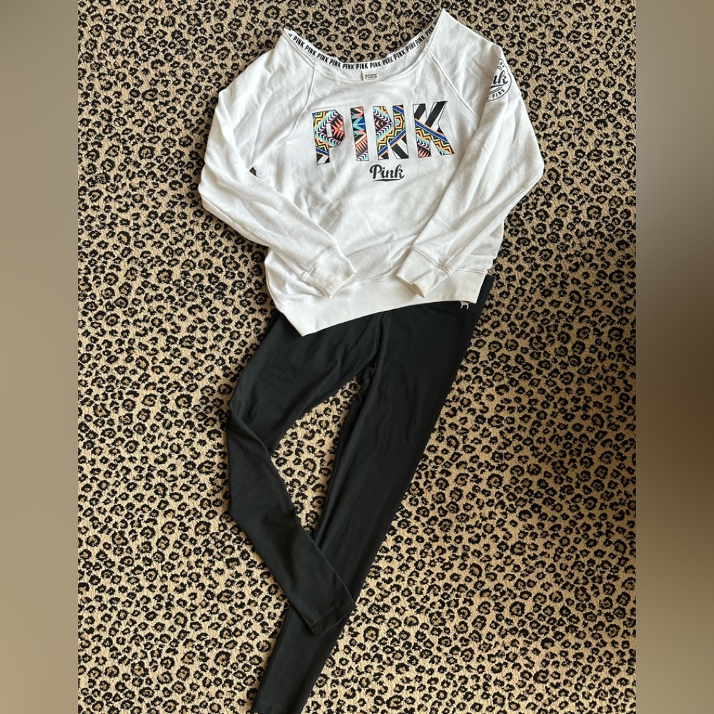 PINK Yoga Leggings and Sweatshirt Set